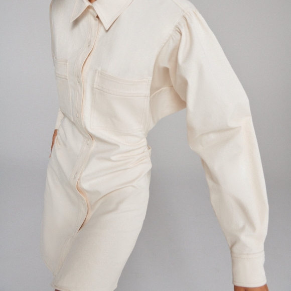 Zara batwing dolman sleeve button up dress - Picture 3 of 10